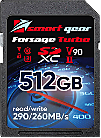 Smart Gear SDXC UHS-II V90 Forsage Turbo 512GB W260/R290, 3000P/E cycles
